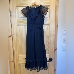 Wednesday Addam Old Navy Black Maxi Dress with Ruffles
